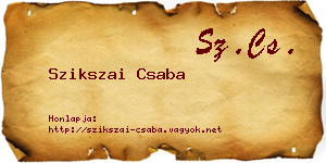 Szikszai Csaba névjegykártya