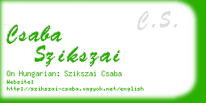 csaba szikszai business card